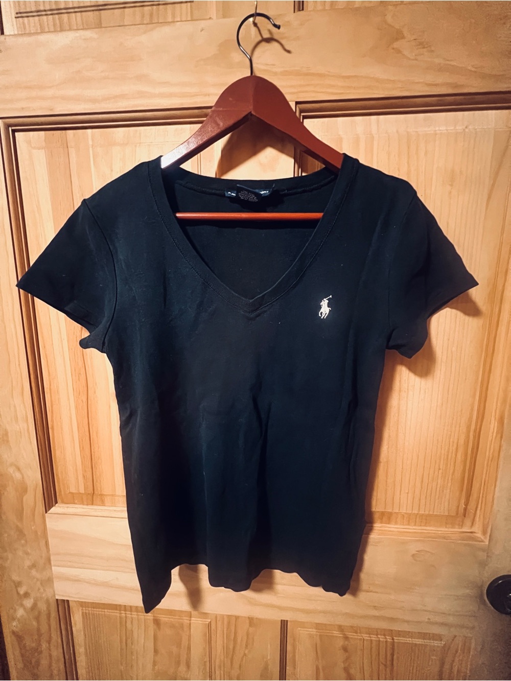 Ralph Lauren Black V-Neck Short Sleeve Polo Tee